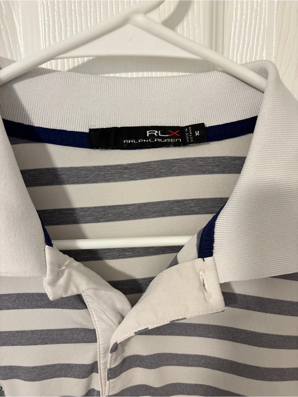 UA Striped Polo Shirt - White & Gray